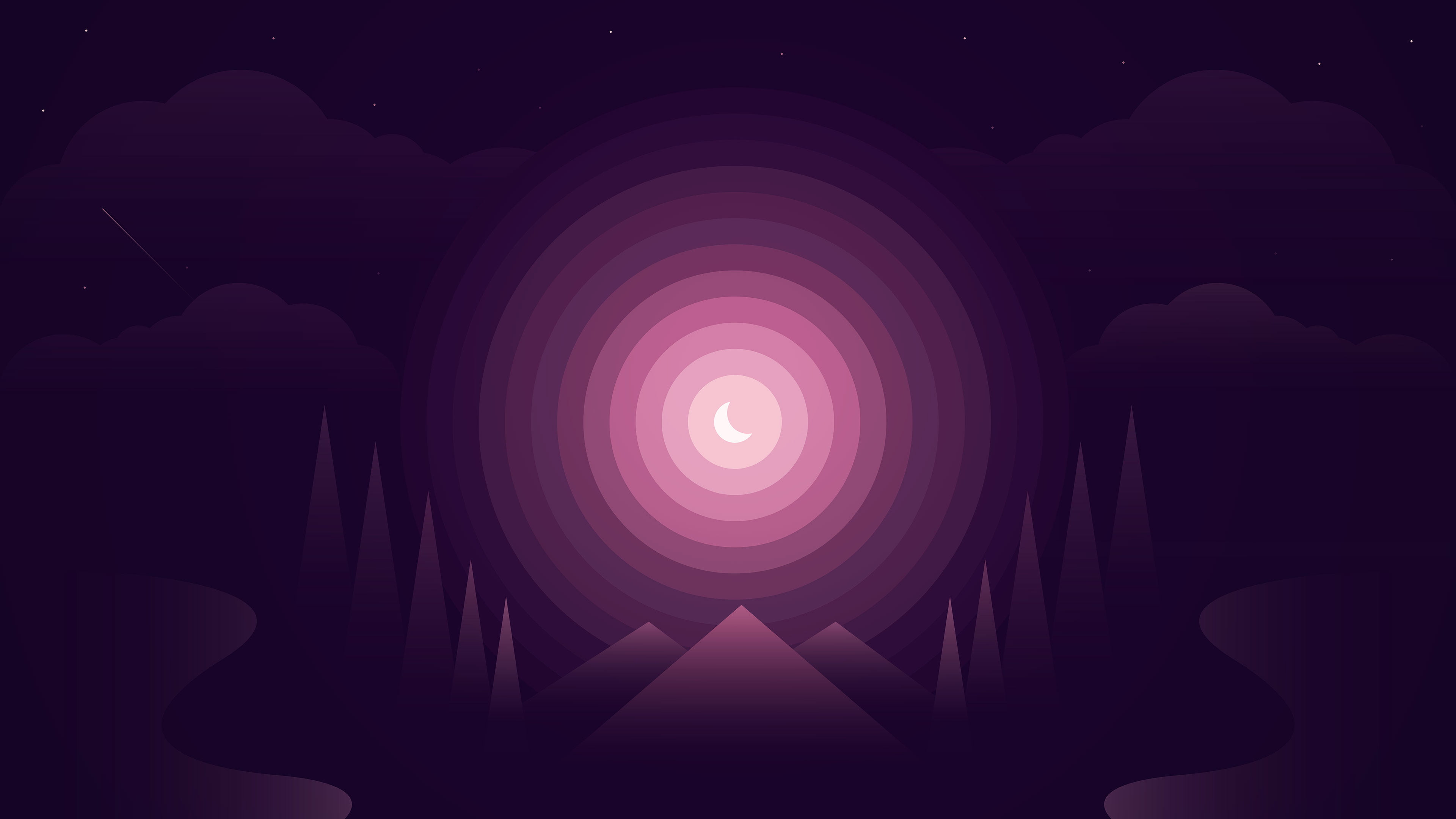 purple and pink crescent moon clip-art