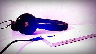 black JBL corded headphones, headphones, xiaomi, JBL, music