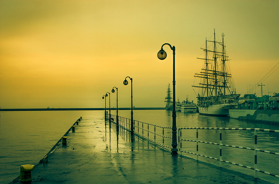 light post, gdynia HD wallpaper