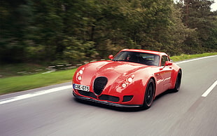 red Alpha Romeo coupe, car, Wiesmann, red cars