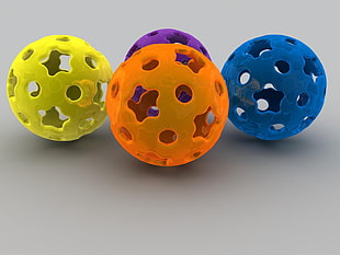 four shape sorter balls HD wallpaper