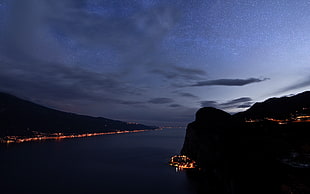 Italy,  Night,  Fires,  Water HD wallpaper