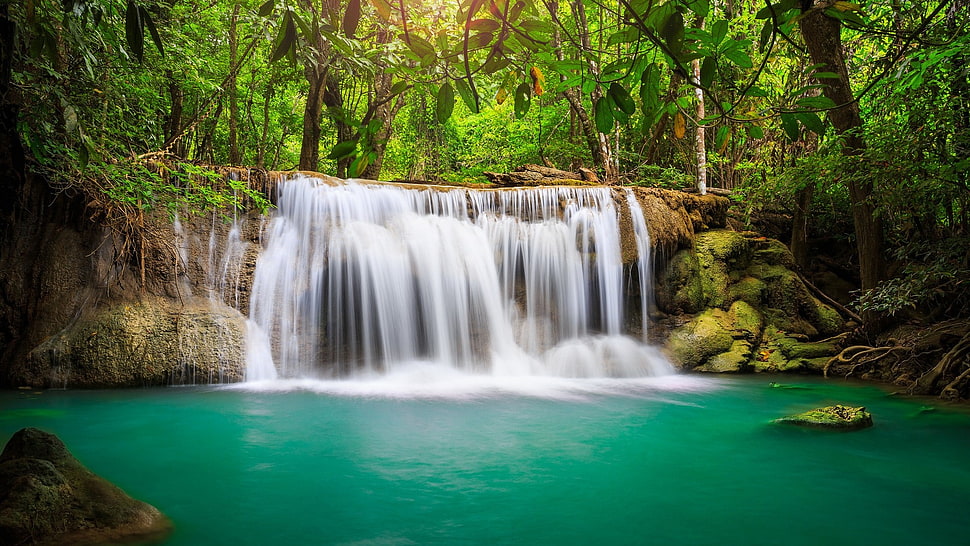 falls during daytime HD wallpaper
