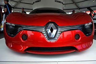 red and black car bed frame, electric car, prototypes, Renault DeZir HD wallpaper
