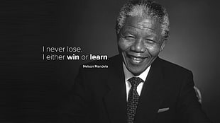 Nelson Mendela, Nelson Mandela, quote, monochrome, smiling