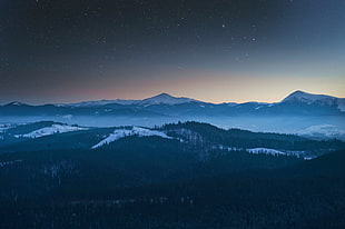 landscape photography of arctic mountain during nighttime HD wallpaper