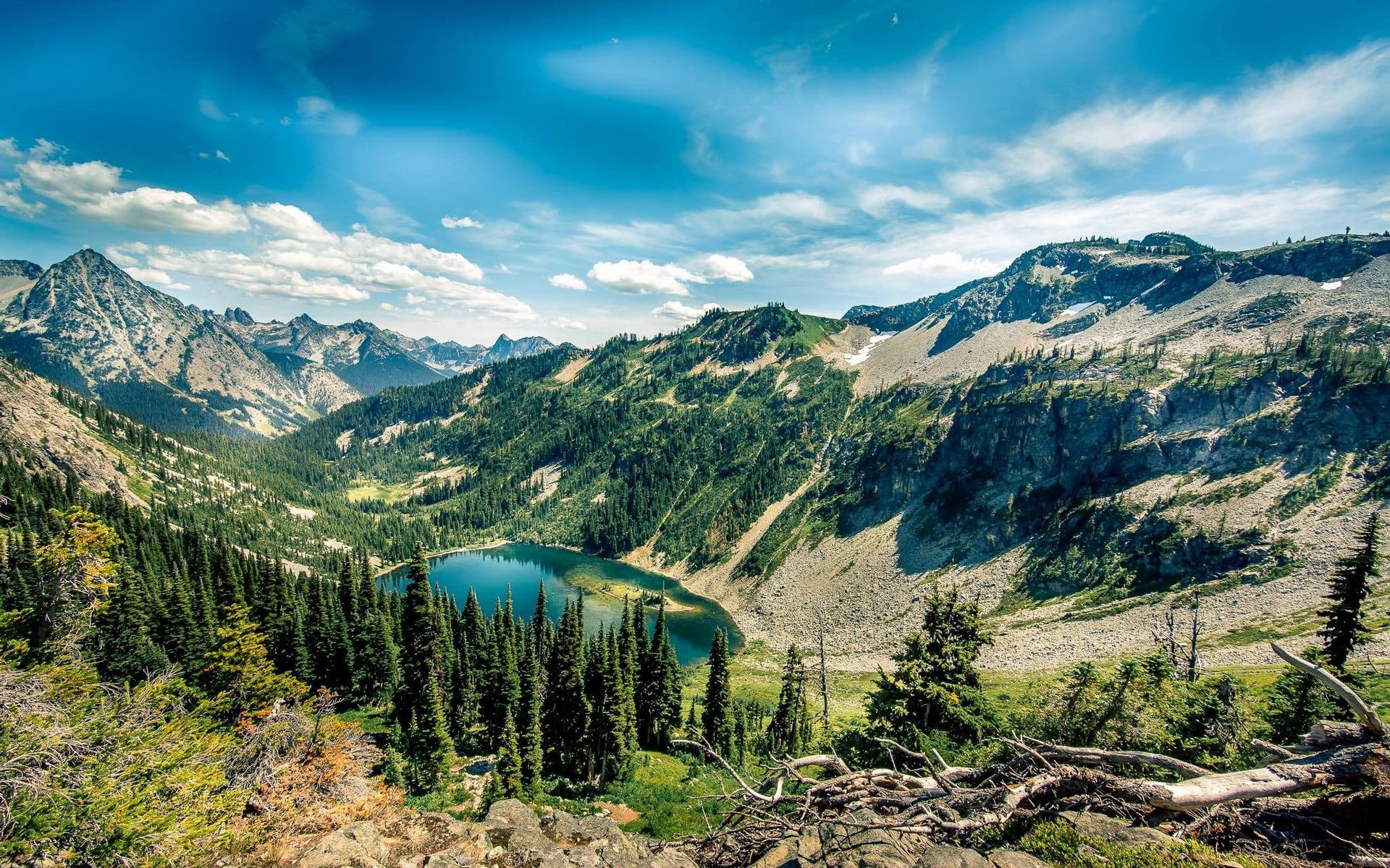 landscape photo of mountains, nature, landscape, lake, mountains