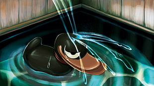 black duck illustration, drawing, water, wakfu HD wallpaper