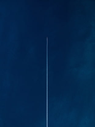 white rocket, contrails, sky, blue, airplane HD wallpaper