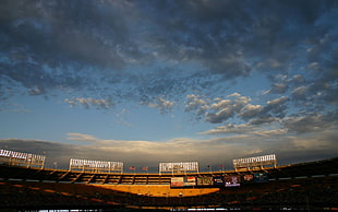 brown Football stadium during sunset