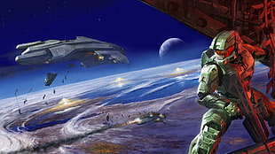 blue and white wooden table, Halo, Halo 2, Halo: Master Chief Collection, video games HD wallpaper