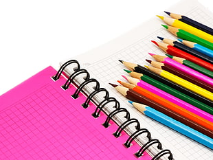 color pencil set on graphing paper HD wallpaper