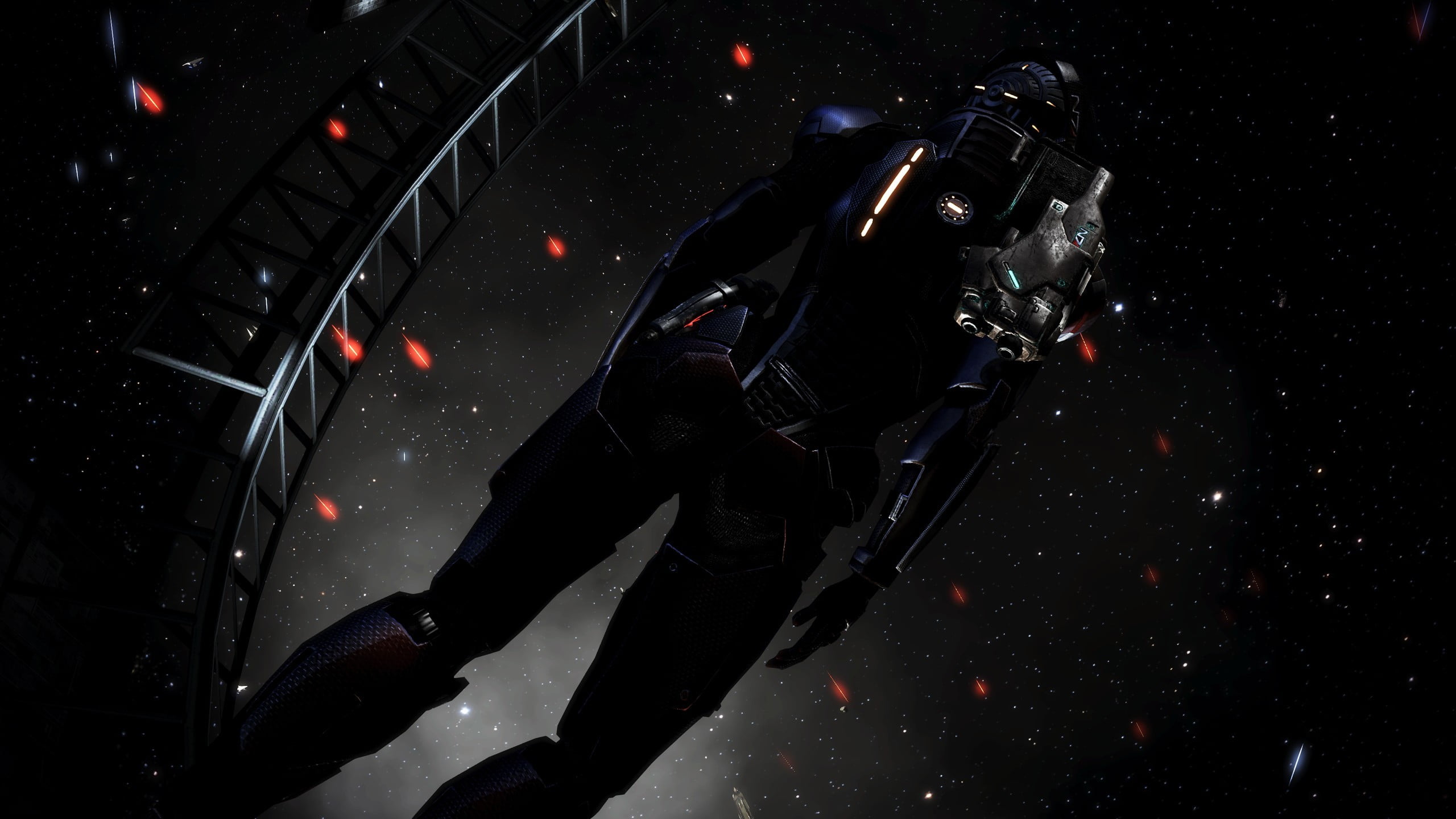 person wearing black suit digital wallpaper, fantasy art, space, video games, Mass Effect