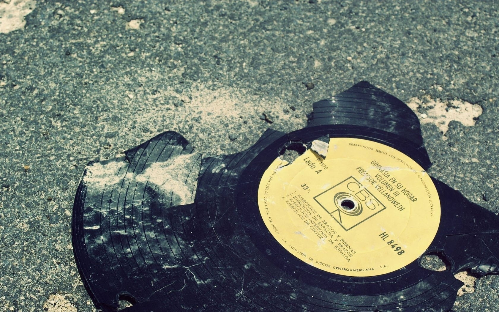 broken vinyl record