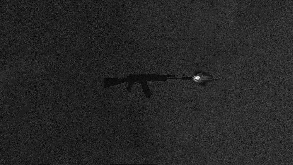 black rifle, minimalism, weapon, AK-74 HD wallpaper