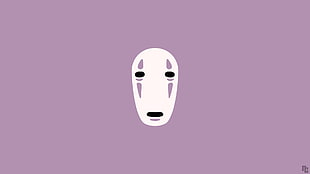 Spirited Away No Face illustration, mask, anime, Spirited Away, purple background