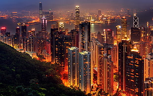 gray high rise building, Hong Kong HD wallpaper