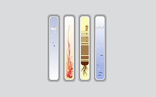 several bookmarks, Avatar, minimalism, air, fire