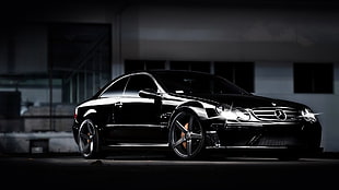 black Mercedes-Benz sedan, Mercedes-Benz, supercars, car, Mercedes-Benz CLK