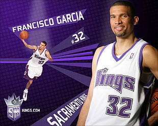 white and purple Francisco King #32 jersey HD wallpaper