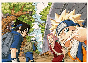 Naruto Team 7 digital wallpaper, Naruto Shippuuden, Masashi Kishimoto, Uzumaki Naruto, Haruno Sakura HD wallpaper