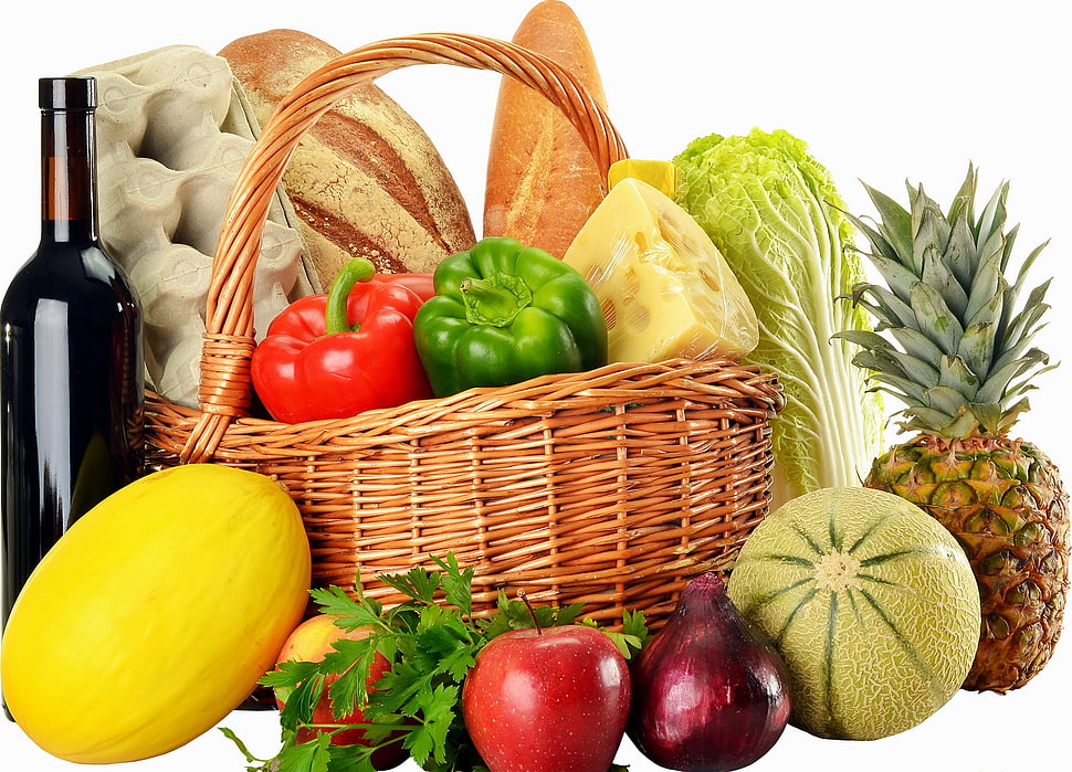 assorted fruits and vagetables HD wallpaper