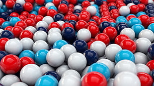 photography of assorted balls