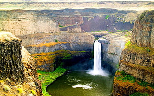 white waterfalls, Palouse Falls, waterfall, Washington state, cliff HD wallpaper