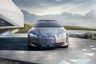 silver BMW car HD wallpaper