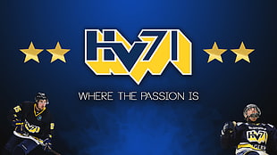 HV71 digital wallpaper, HV71, ice hockey, sport , artwork