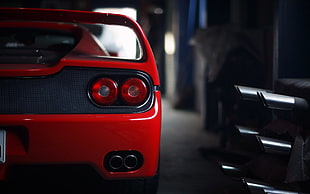 red sports car, car, vehicle, Ferrari F50, red cars
