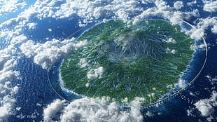 aerial photography of island, island HD wallpaper