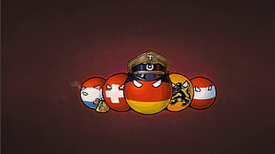 round officer emoji wallpaper, anime, countryballs, Germany, Switzerland HD wallpaper