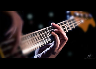 selective photography Bass guitar HD wallpaper