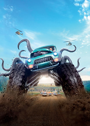 photo of person riding monster truck