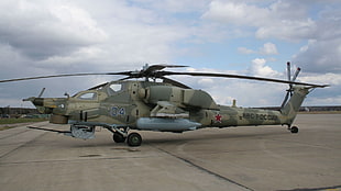 green helicopter, Mil Mi-28, helicopters, Russian Air Force, vehicle