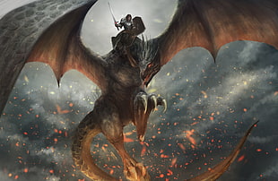 dragon, fantasy art HD wallpaper