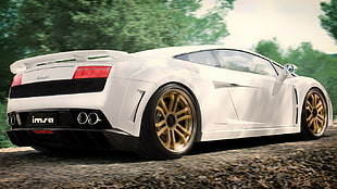 white Lamborghini supercar, car, Lamborghini