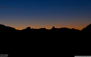 silhouette photo of mountain, landscape HD wallpaper