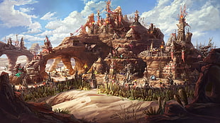 castle digital wallpaper, Might & Magic Heroes VII, video games, fantasy art