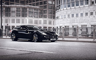black and gray 5-door hatchback, vehicle, car, Ferrari, Ferrari FF