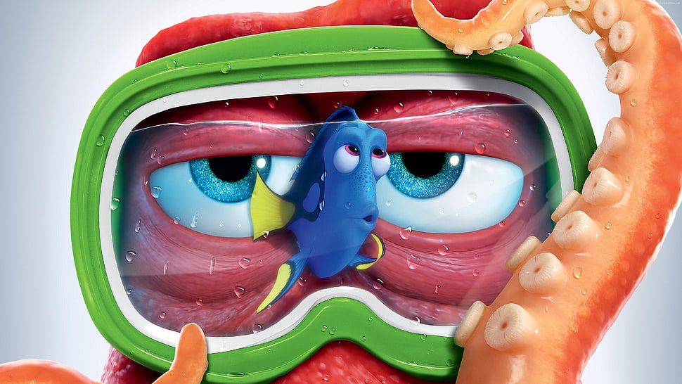 Finding Dory in front of octopus digital wallpaper HD wallpaper