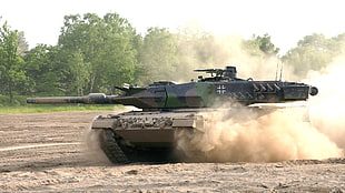 photography of green armored tank