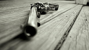 gray revolver, gun, closeup, revolvers, weapon HD wallpaper