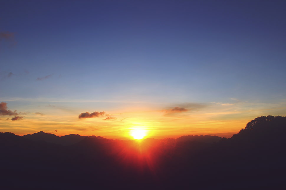 golden hour, Mountains, Sunset, Sky HD wallpaper