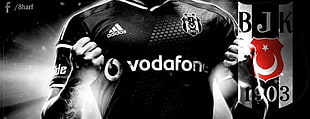 black and white Adidas crew-neck shirt, Besiktas J.K., soccer clubs HD wallpaper