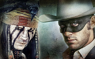 native american and man in black eyemask movie characters