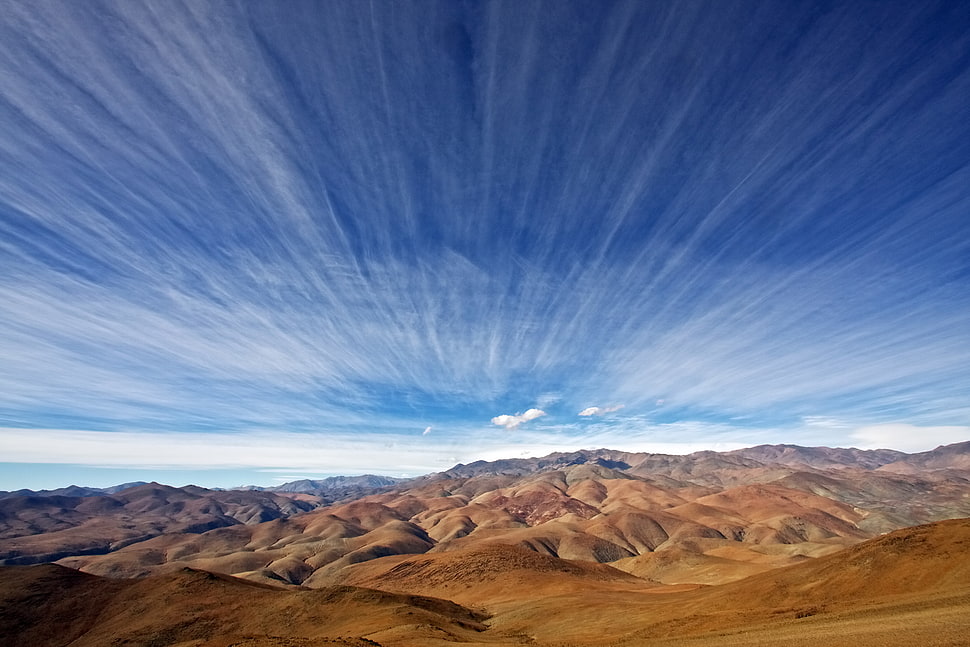landscape photograph of mountainous region HD wallpaper