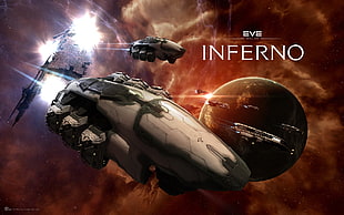Inferno wallpaper, EVE Online, space, spaceship, Amarr