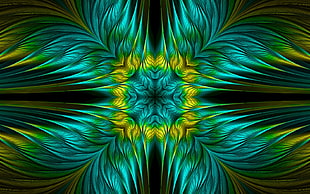 green and yellow spiral artwork